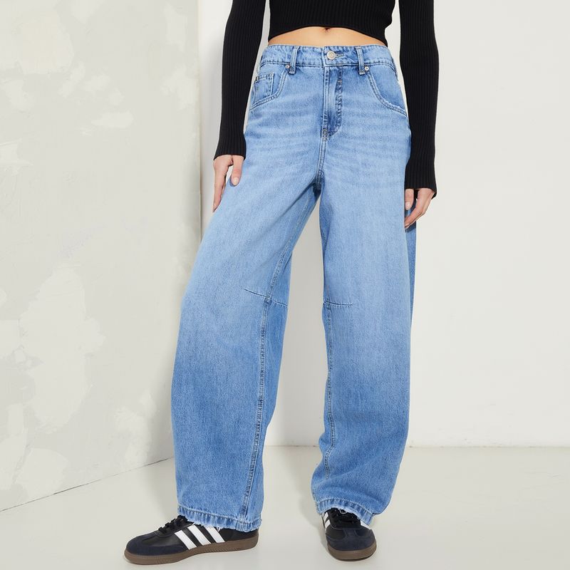 AMERICANINO - Jeans Baggy Tiro Alto Mujer Americanino