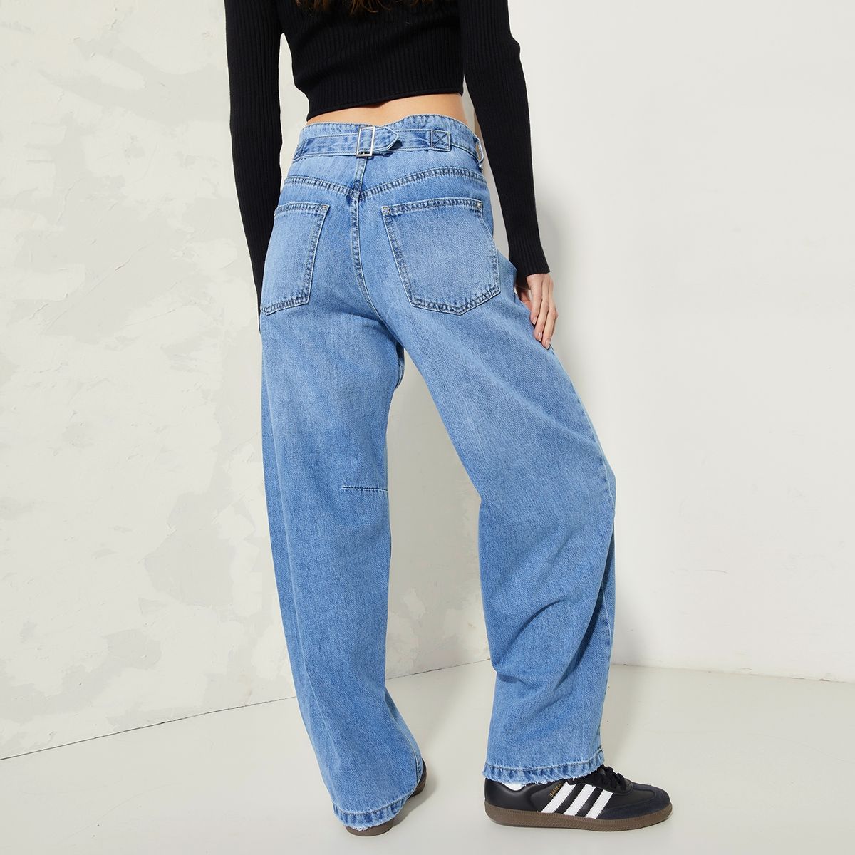 AMERICANINO - Jeans Baggy Tiro Alto Mujer Americanino