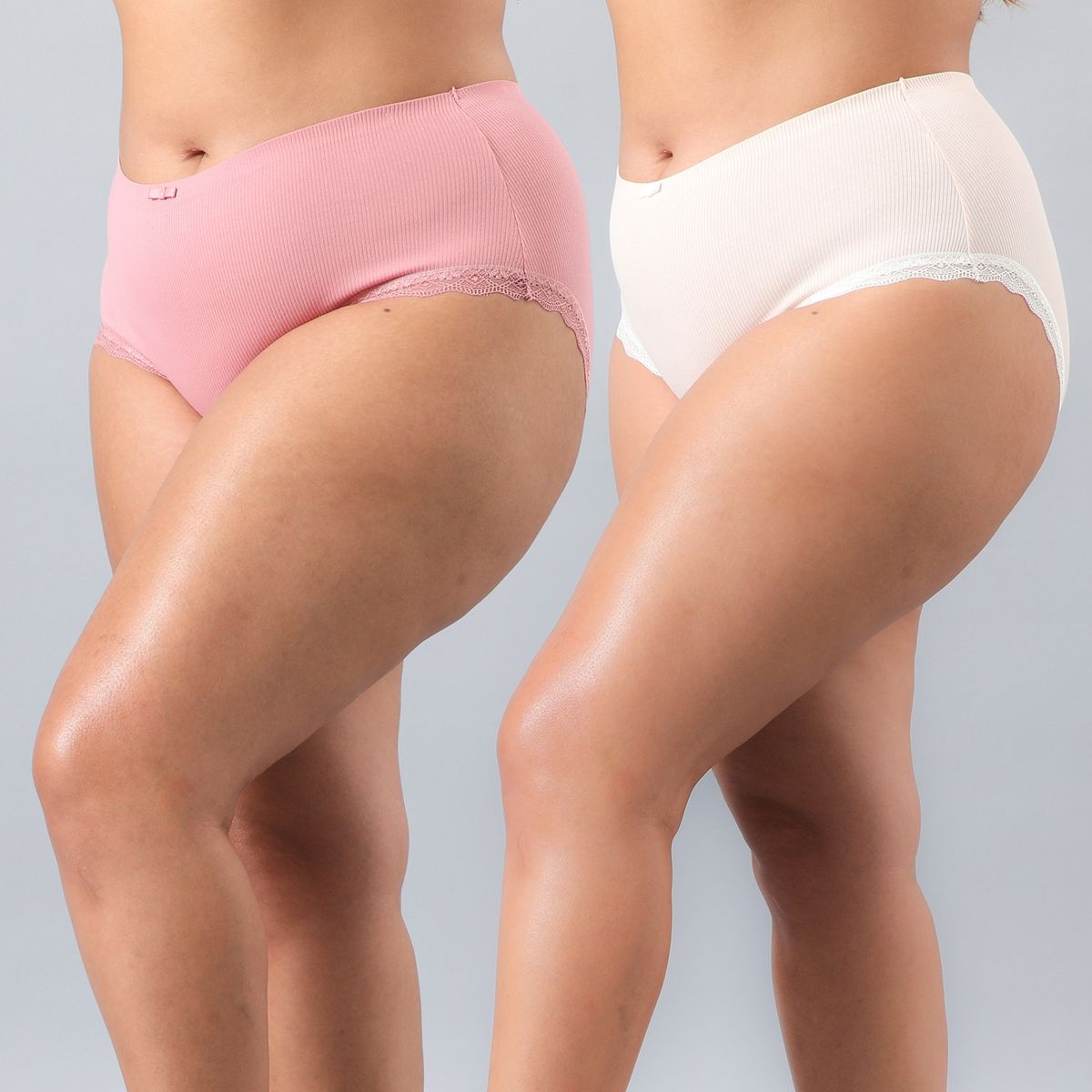 FLORES - Pack De 2 Calzón Tiro Alto Mujer Flores