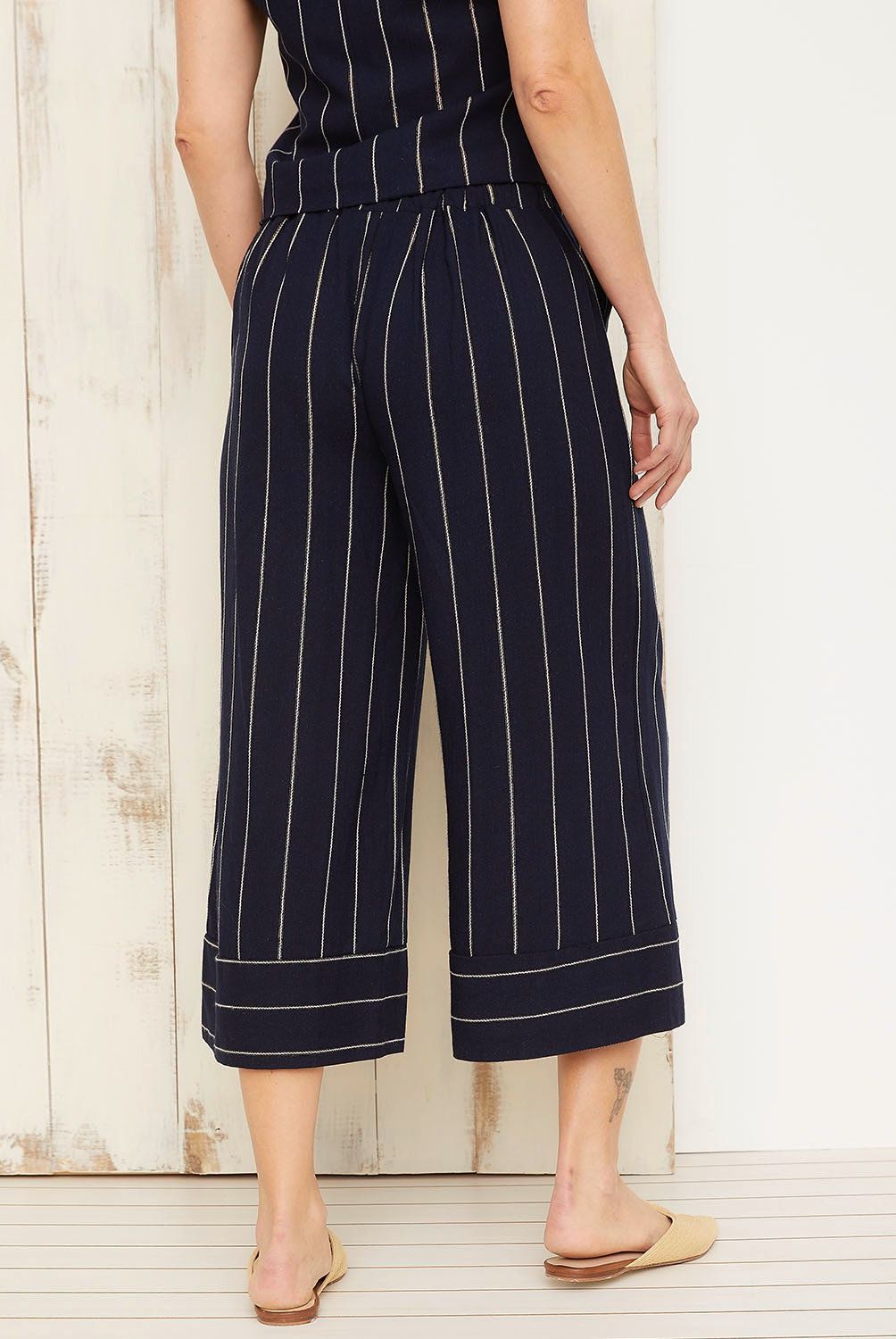 S COCCI - Pantalón Culotte Tiro Alto Lino Mujer S Cocci