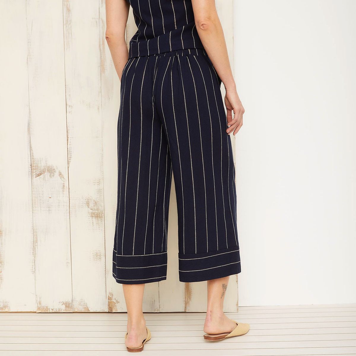 S COCCI - Pantalón Culotte Tiro Alto Lino Mujer S Cocci