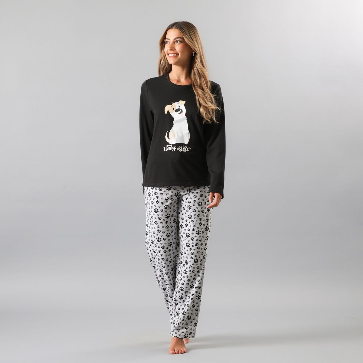 FLORES - Pijama Manga Larga Mujer Flores