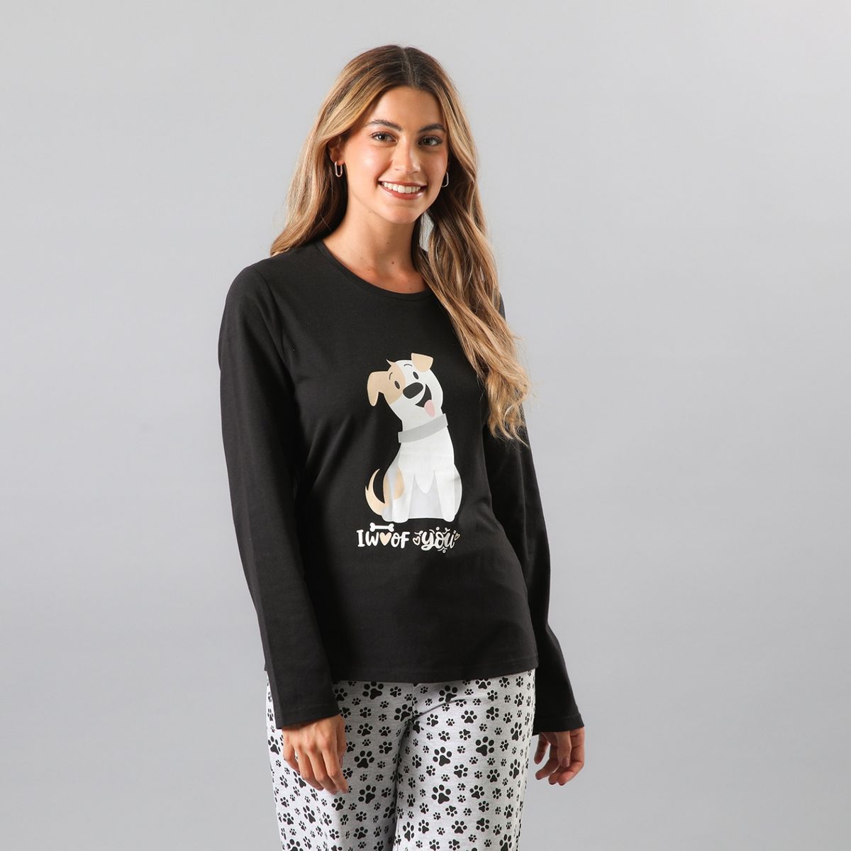 FLORES - Pijama Manga Larga Mujer Flores