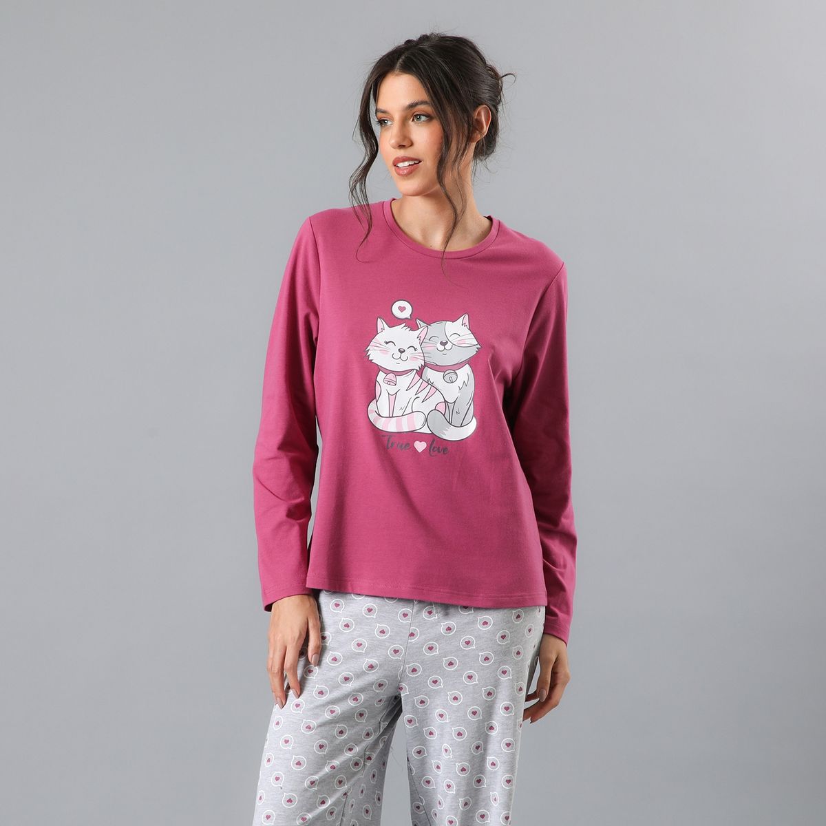 FLORES - Pijama Manga Larga Mujer Flores
