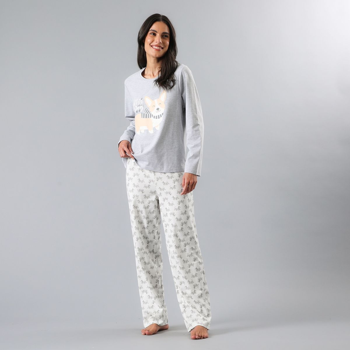 FLORES - Pijama Manga Larga Mujer Flores