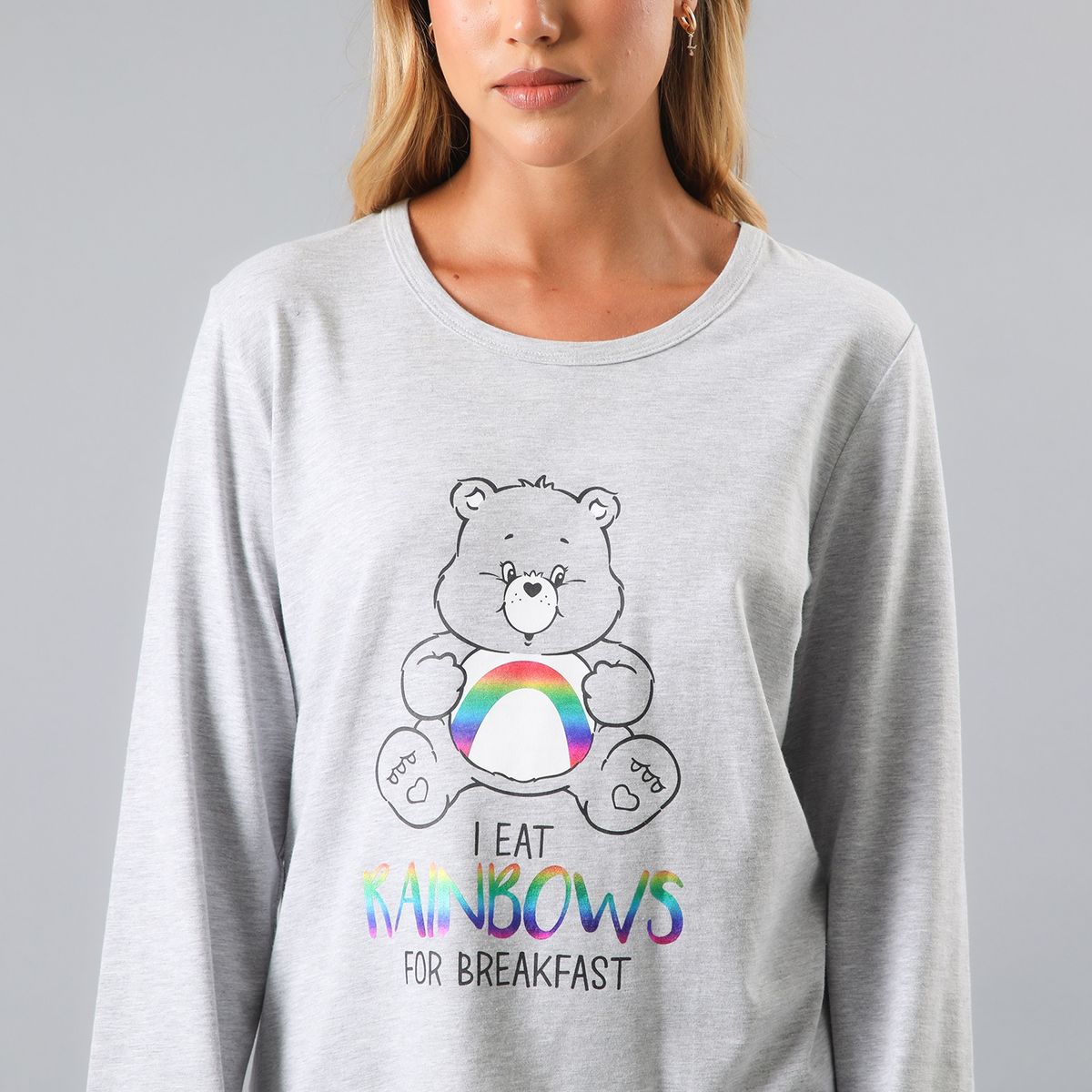 FLORES - Pijama Manga Larga Cuello Redondo Mujer Flores