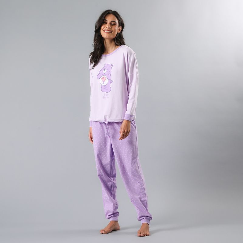 FLORES - Pijama Manga Larga Polera Ajustable En Pretina Mujer Flores