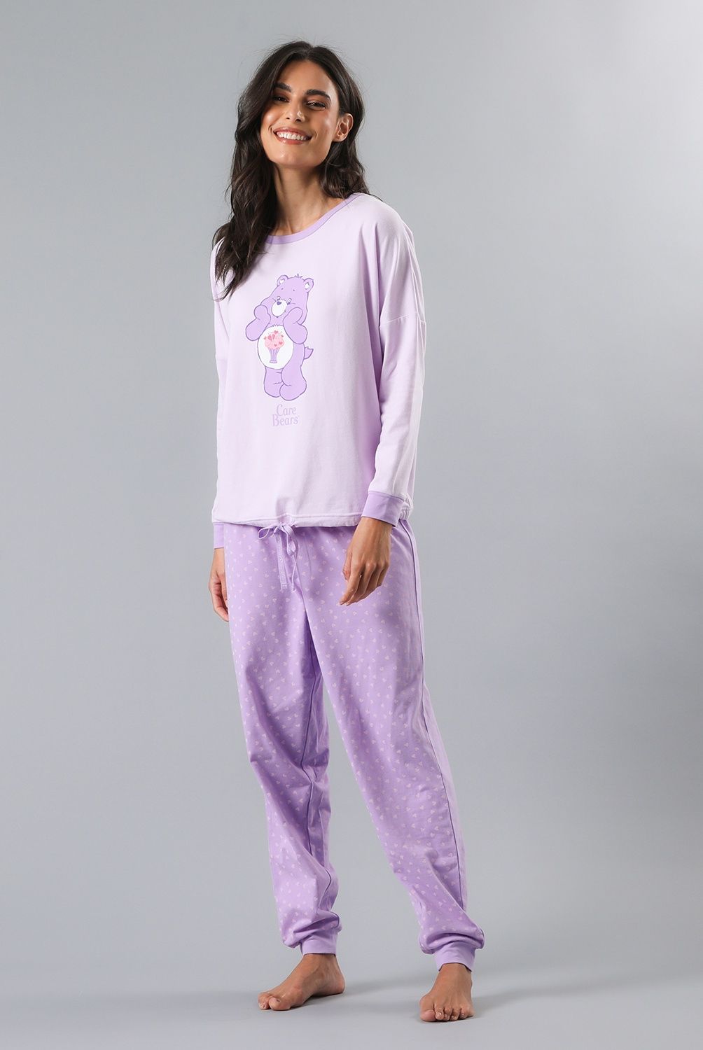 FLORES - Pijama Manga Larga Polera Ajustable En Pretina Mujer Flores