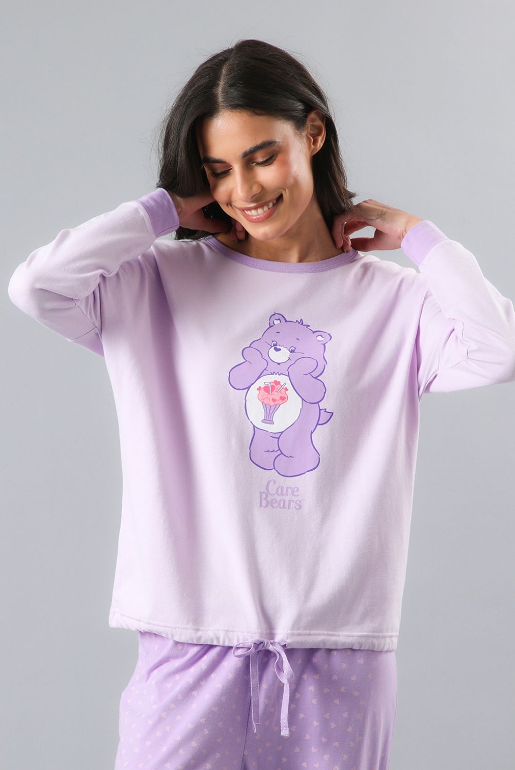 FLORES - Pijama Manga Larga Polera Ajustable En Pretina Mujer Flores