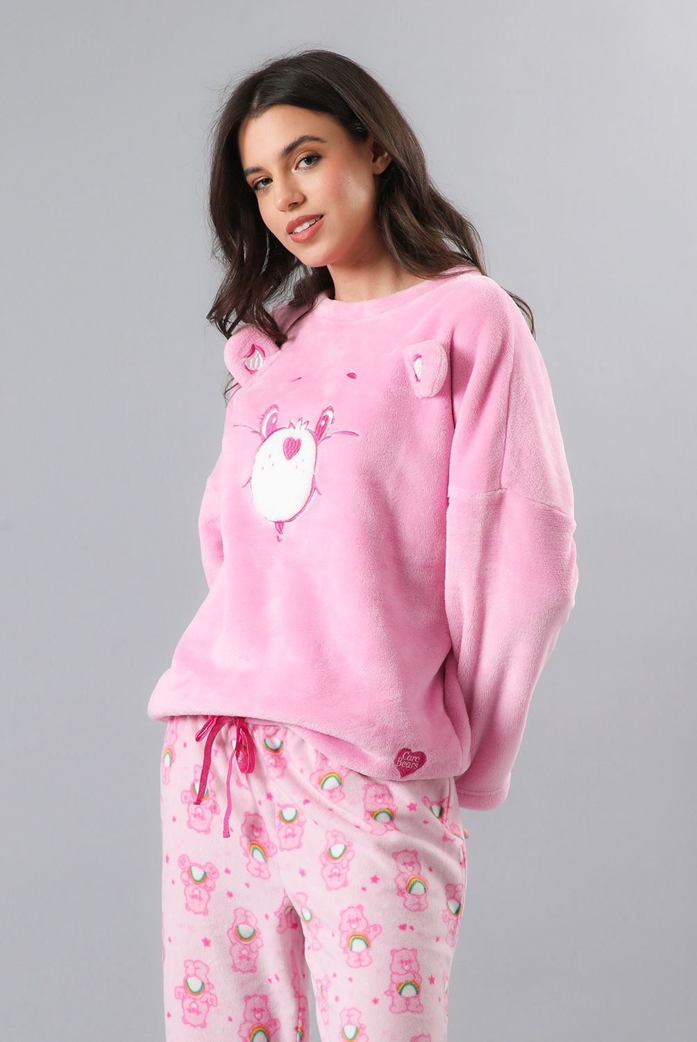 FLORES - Pijama Manga Larga Coral/Microfleece Ajustable Mujer Flores