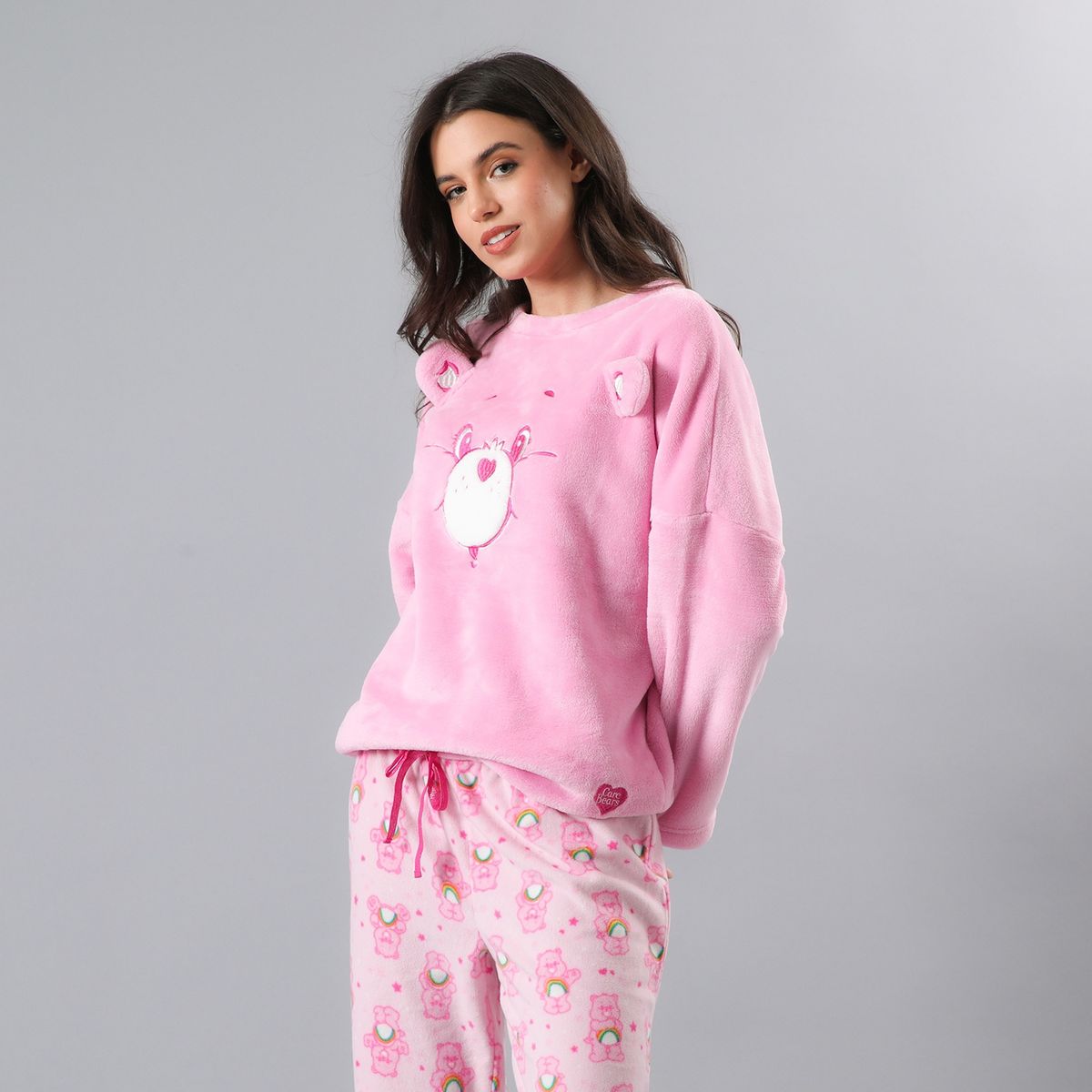 FLORES - Pijama Manga Larga Coral/Microfleece Ajustable Mujer Flores
