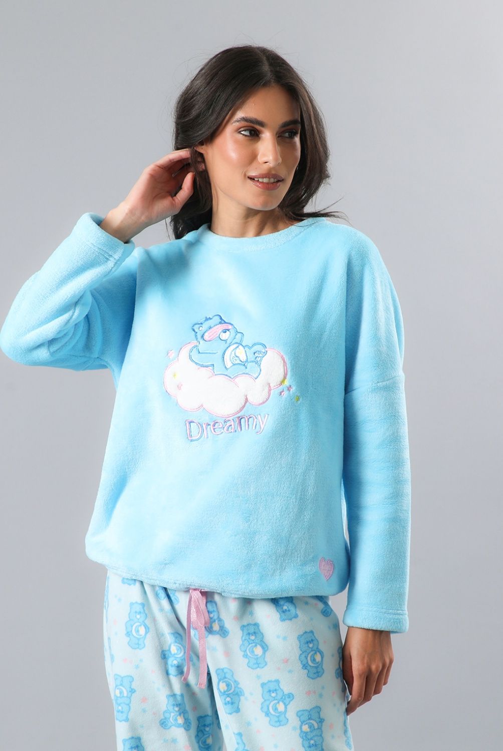 FLORES - Pijama Manga Larga Coral/Microfleece Ajustable Mujer Flores