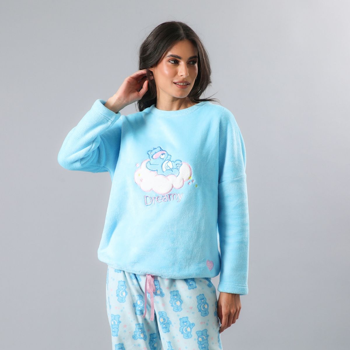 FLORES - Pijama Manga Larga Coral/Microfleece Ajustable Mujer Flores