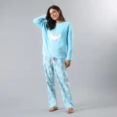 FLORES - Pijama Manga Larga Coral/Microfleece Ajustable Mujer