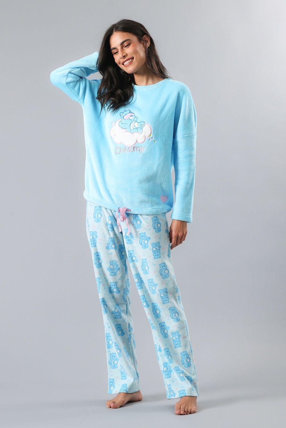 FLORES - Pijama Manga Larga Coral/Microfleece Ajustable Mujer Flores