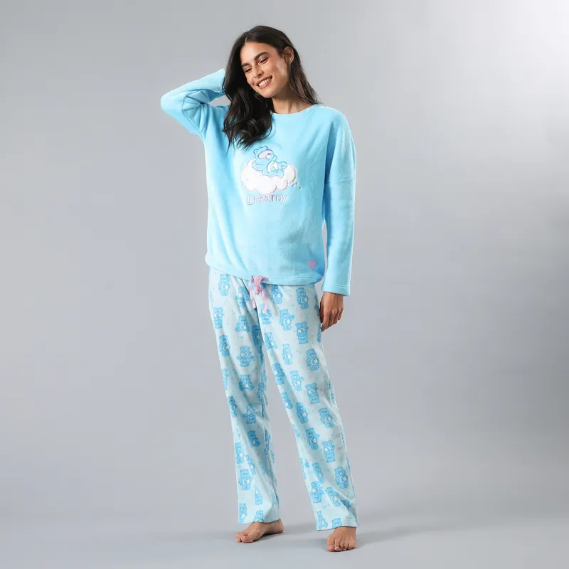 FLORES - Pijama Manga Larga Coral/Microfleece Ajustable Mujer Flores