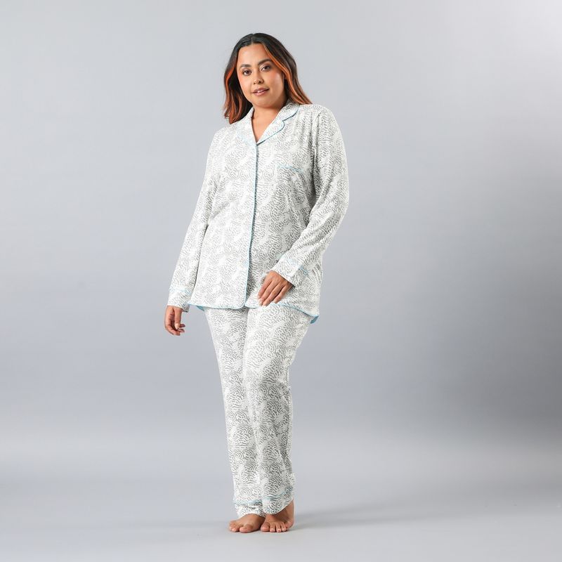 FLORES - Pijama Manga Larga Mujer Flores