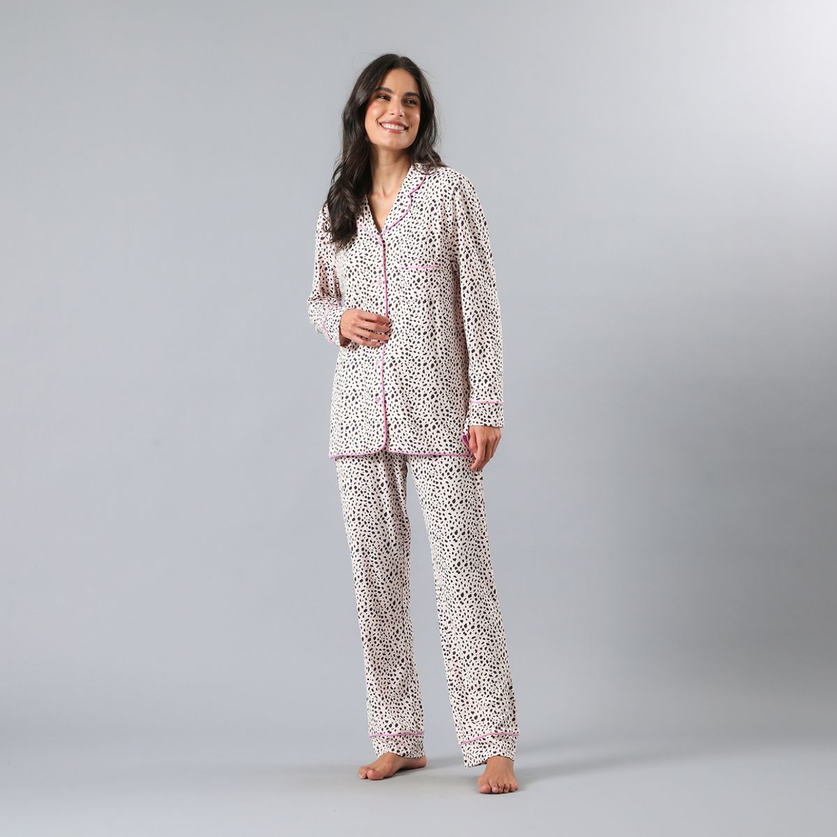 FLORES - Pijama Manga Larga Mujer Flores