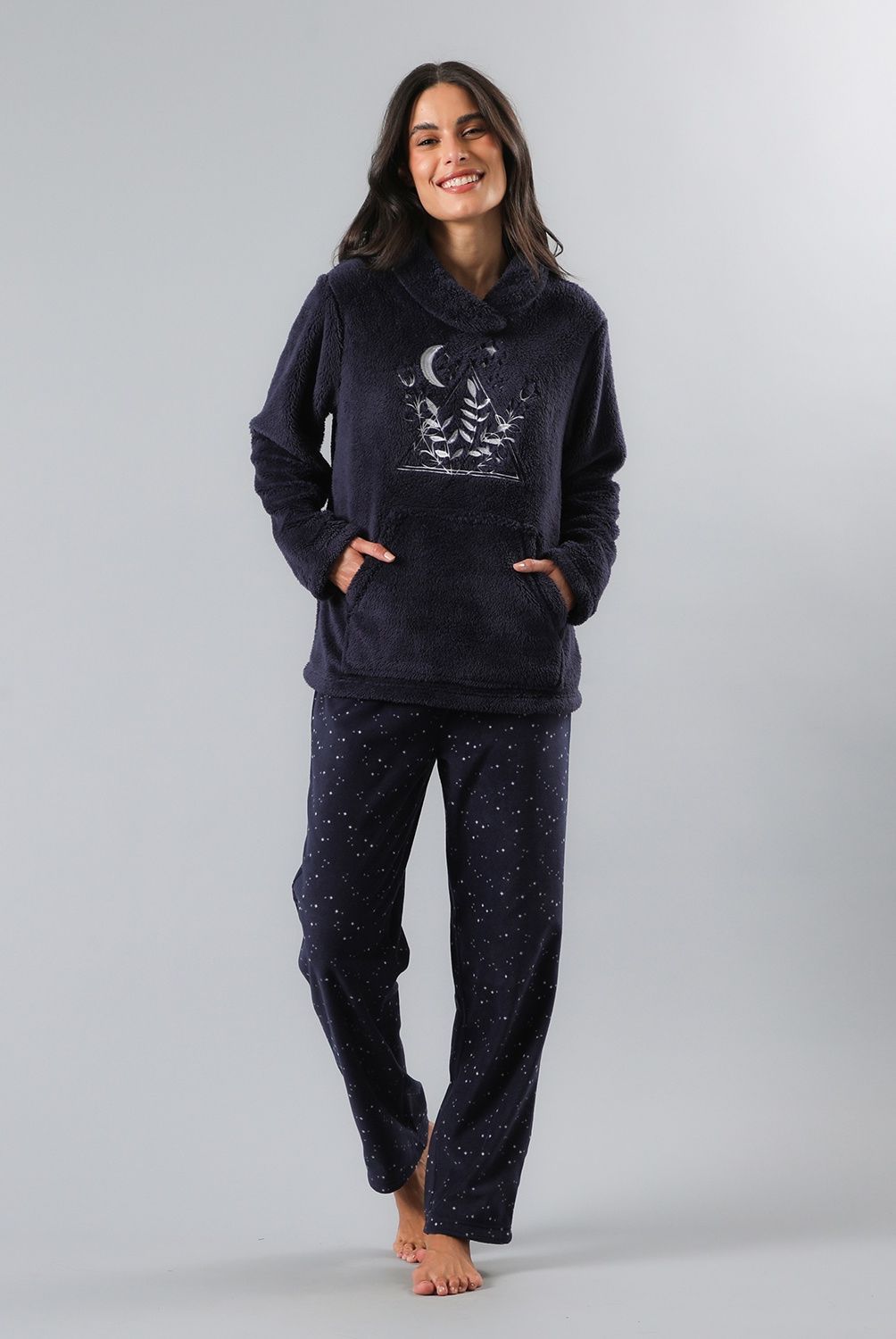 FLORES - Pijama Manga Larga Mujer Flores
