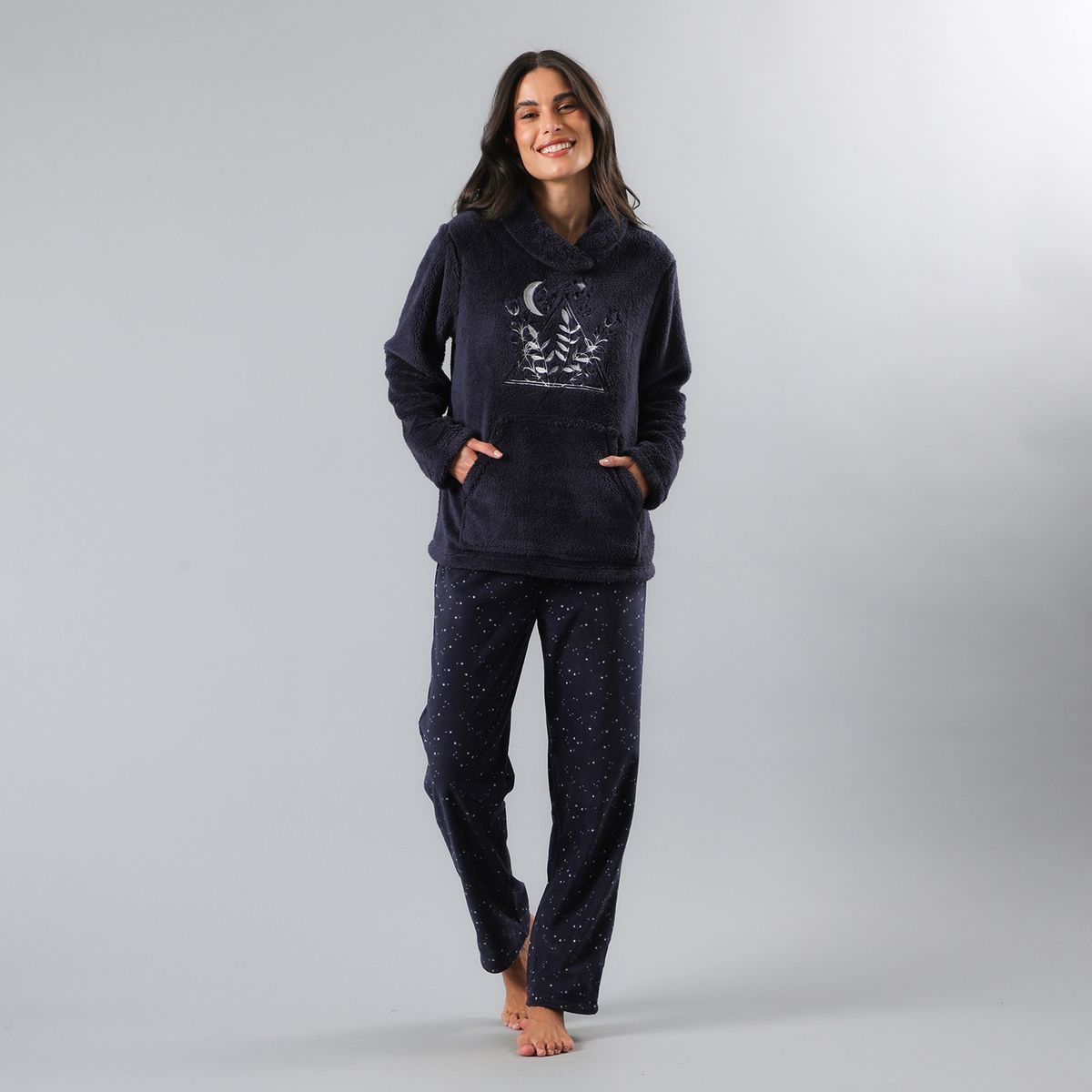 FLORES - Pijama Manga Larga Mujer Flores