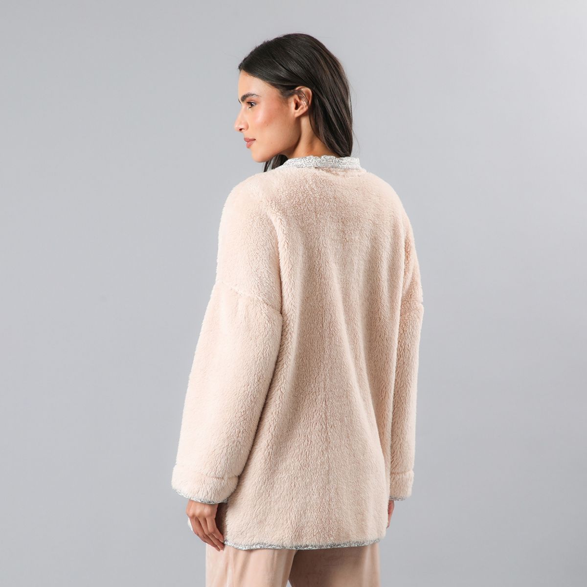 FLORES - Polerón Pijama Manga Larga Con Cuello Alto Coralfleece Mujer Flores