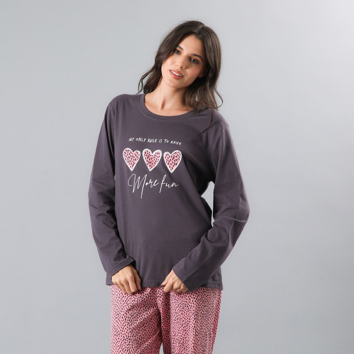 FLORES - Pijama Top Manga Larga + Pantalon Mujer Flores