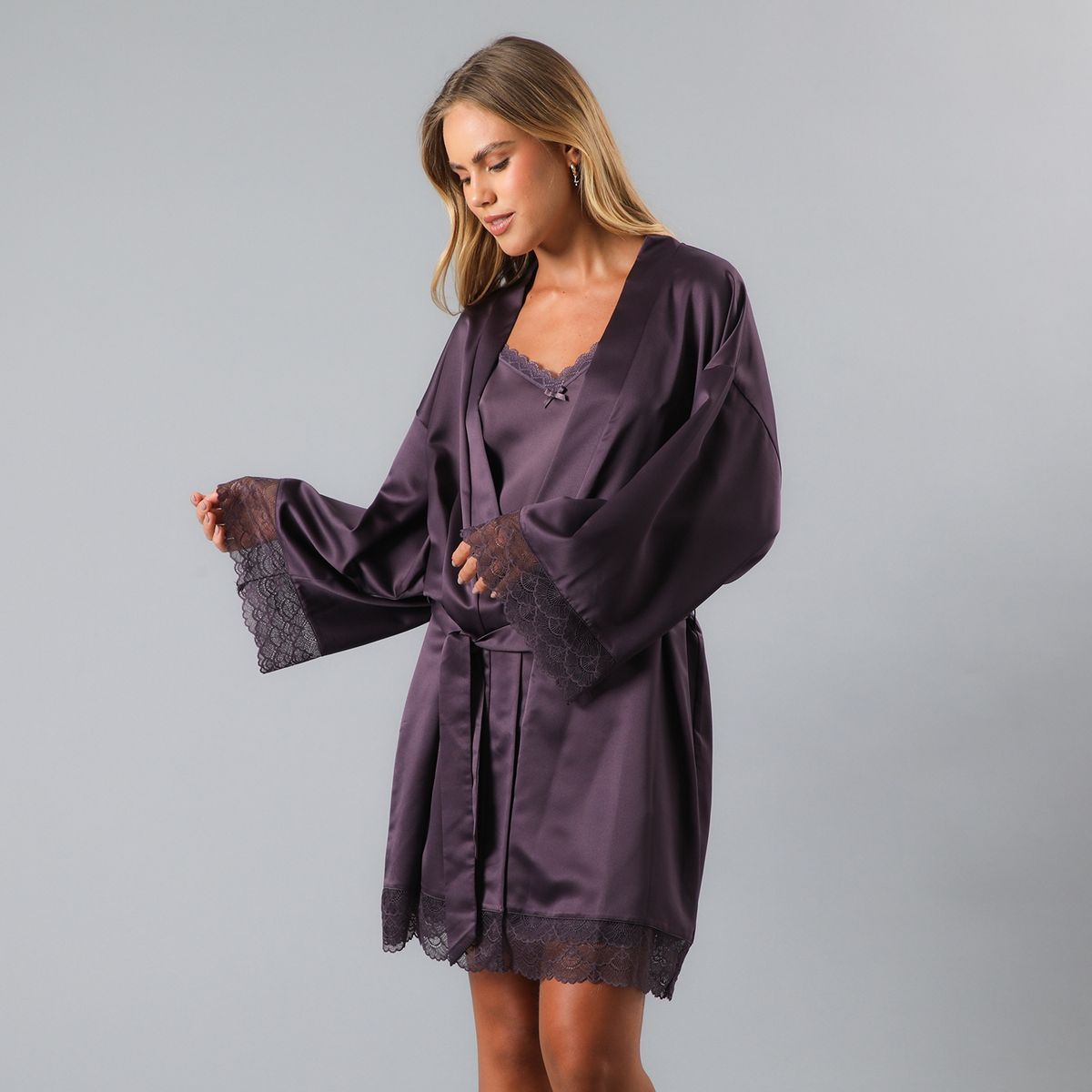 FLORES - Bata Midi Manga Larga Mujer Flores