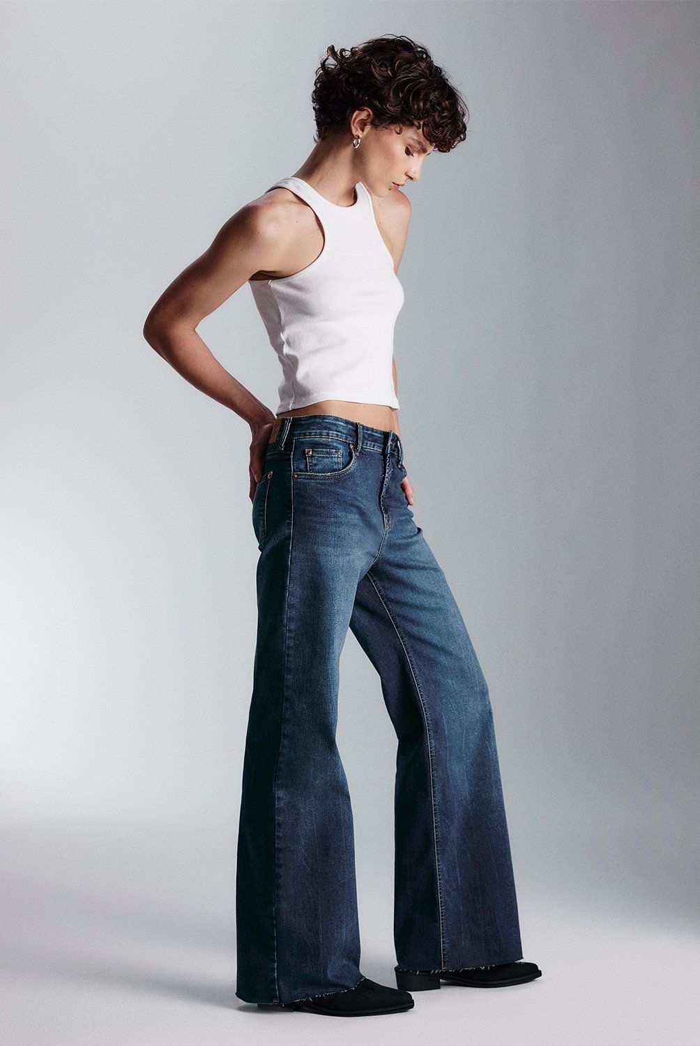 AMERICANINO - Jeans Americanino Wide Leg Tiro Alto Mujer Algodón