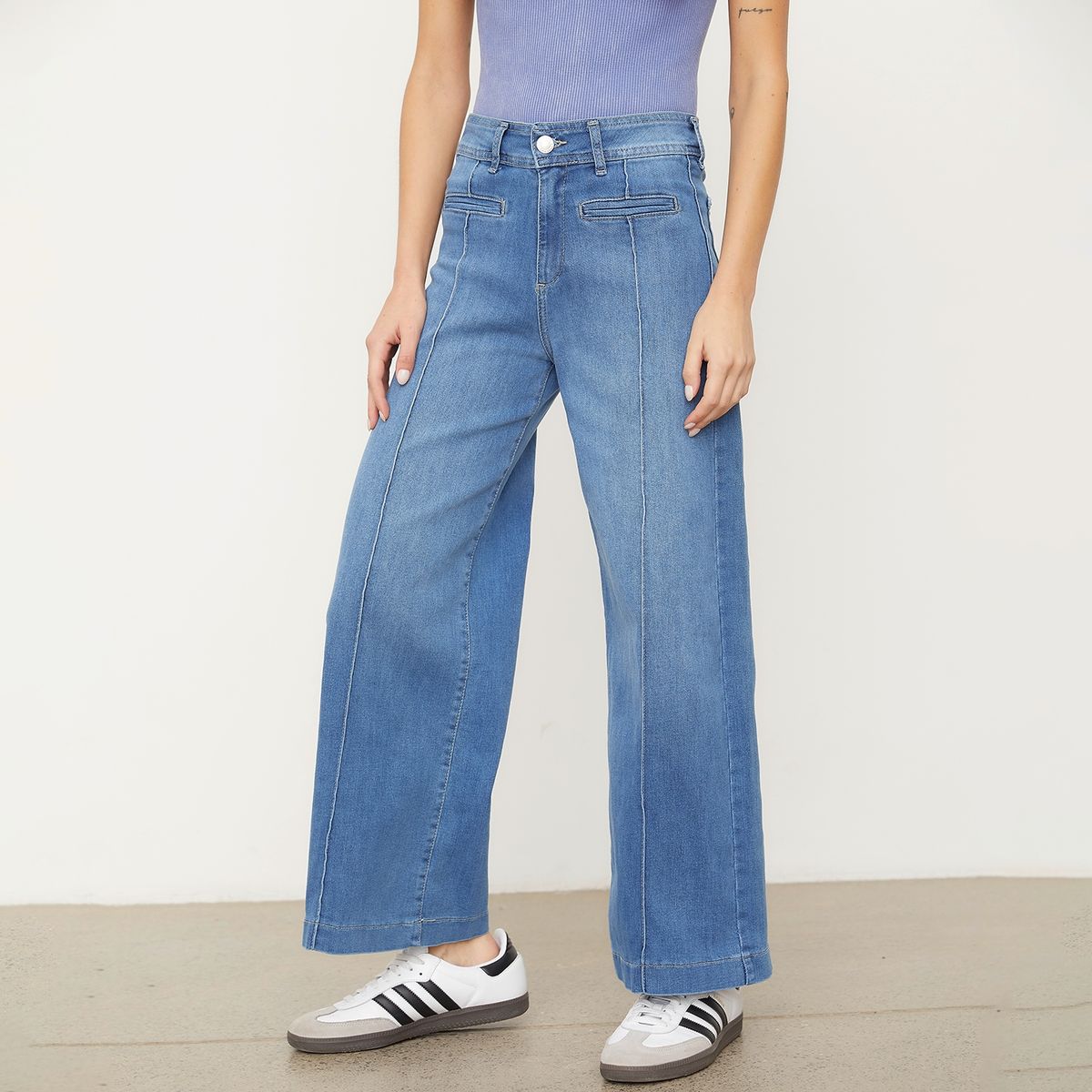 AMERICANINO - Jeans Culotte Tiro Alto Algodón Mujer Americanino