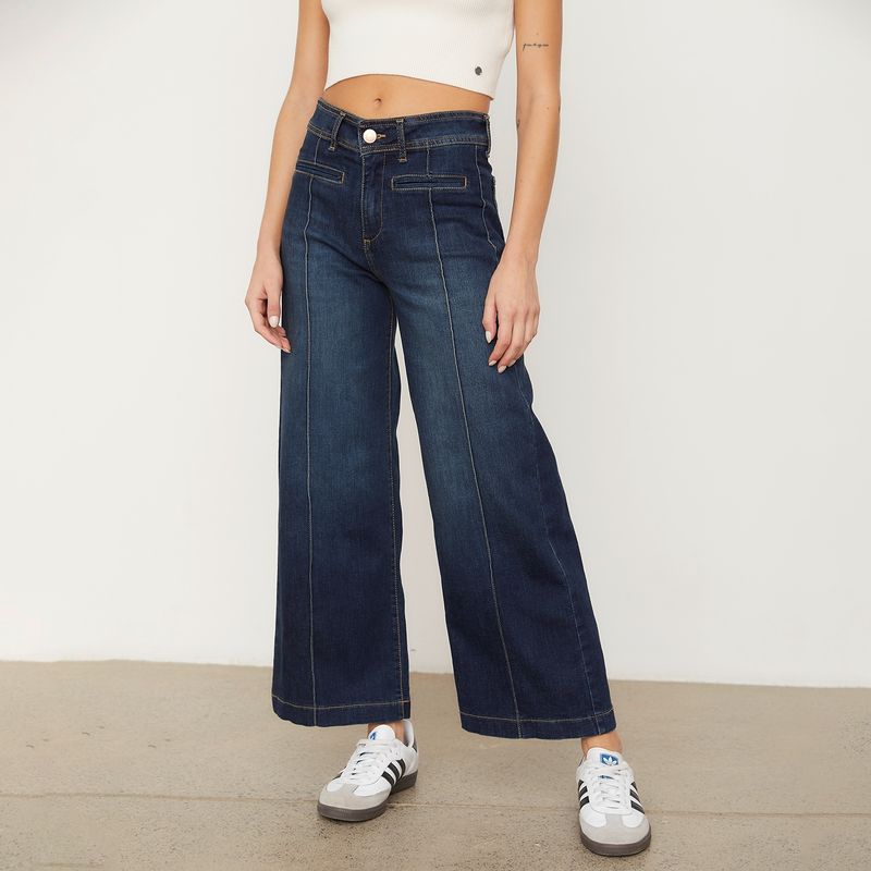 AMERICANINO - Jeans Culotte Tiro Alto Algodón Mujer Americanino