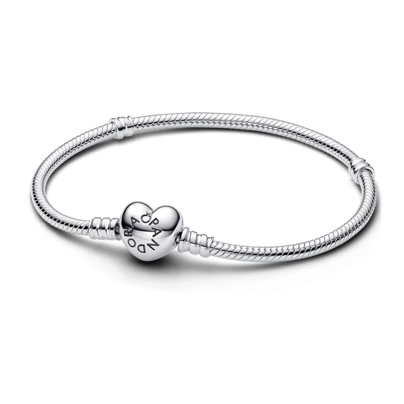 PANDORA - Brazalete Moments Cadena De Serpiente Con Cierre De Corazón Mujer Pandora