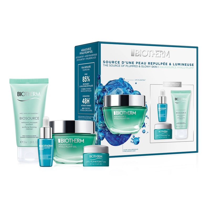 BIOTHERM - Set Rutina Hidratante Crema Aquasource Gel Hyalu Plump 50 Ml Biotherm