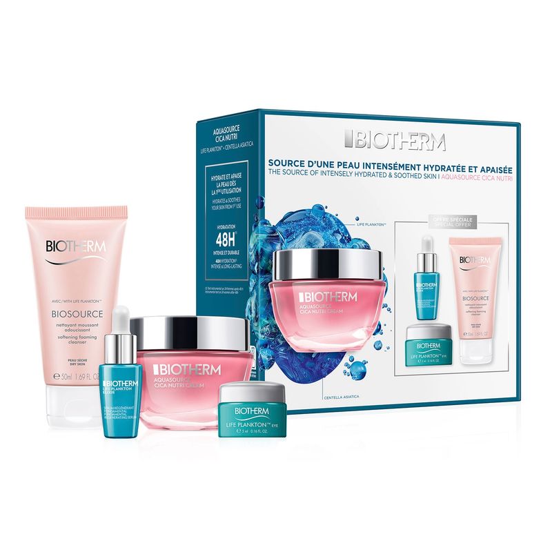 BIOTHERM - Set Rutina Hidratante Crema Aquasource Cica Nutri 50 Ml Biotherm