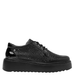 POLLINI - Zapatilla Urbana Mujer Cuero Negro
