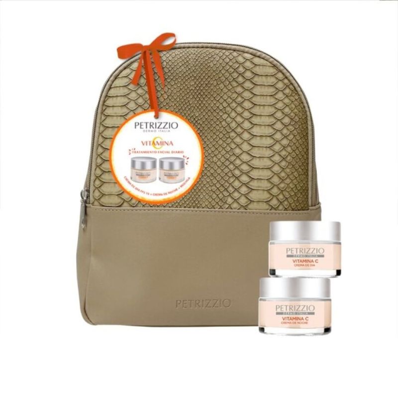 PETRIZZIO - Set Cremas Antiarrugas Día + Noche Vitamina C + Mochila Petrizzio
