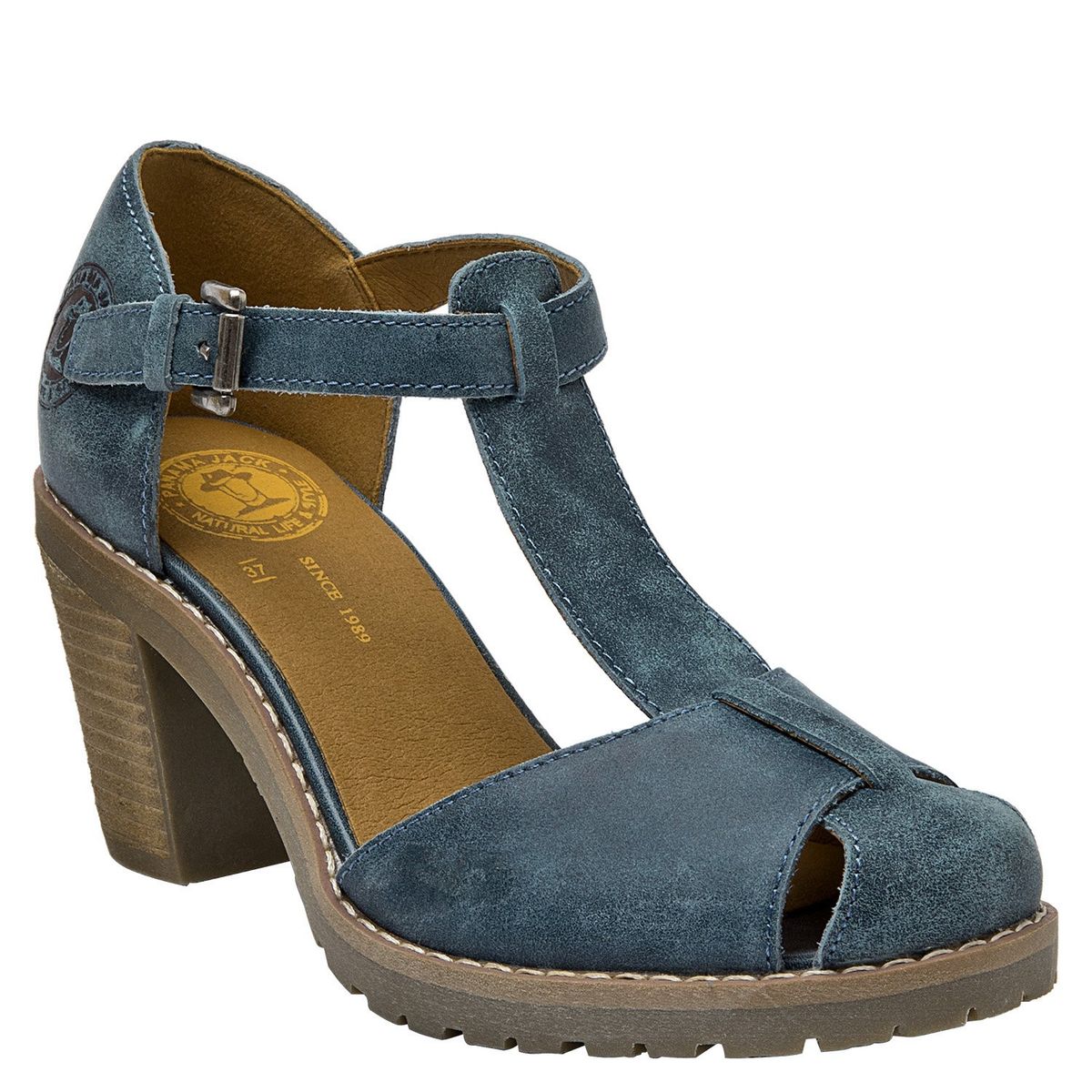 PANAMA JACK - Sandalia Mujer Cuero Azul Panama Jack