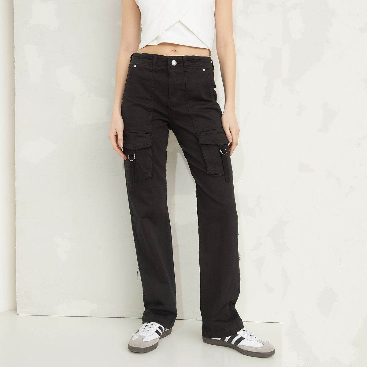 AMERICANINO - Jeans Cargo Americanino Mujer Tiro Alto Straight