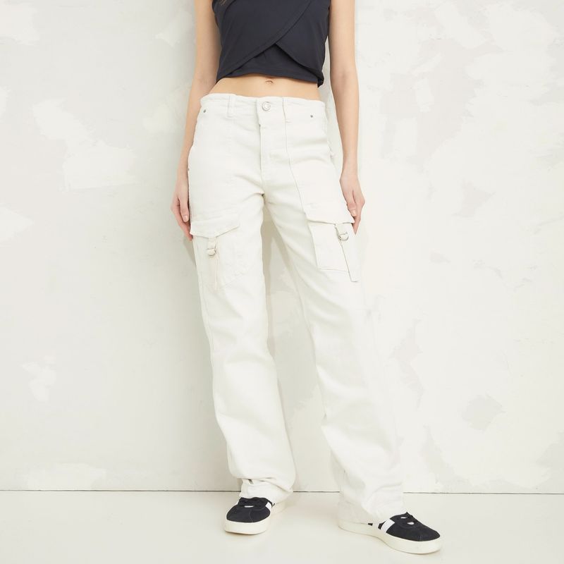 AMERICANINO Jeans Cargo Tiro Alto Mujer Americanino