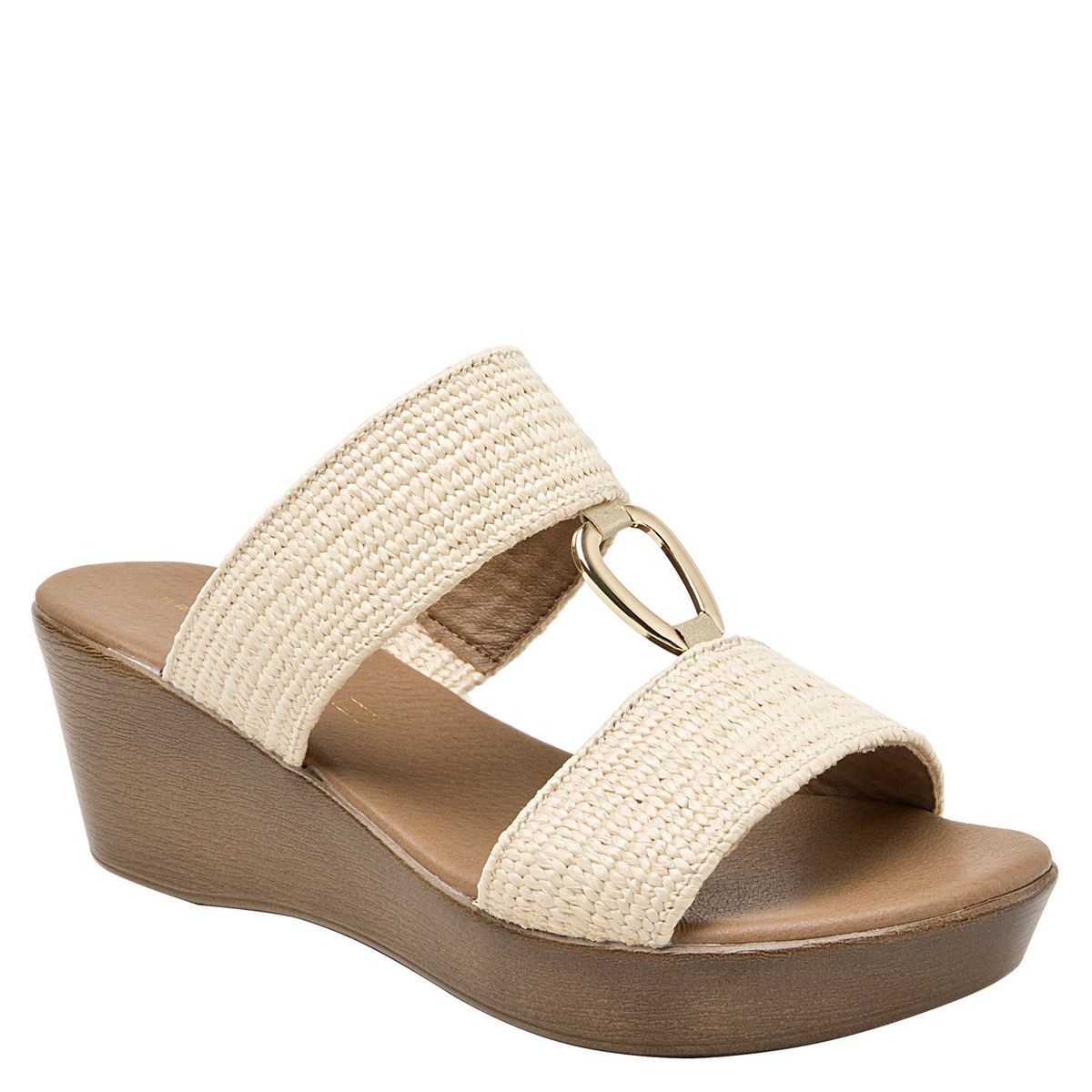 BRUNO ROSSI - Sandalia de Mujer Bruno Rossi Beige/Khaki con Plataforma