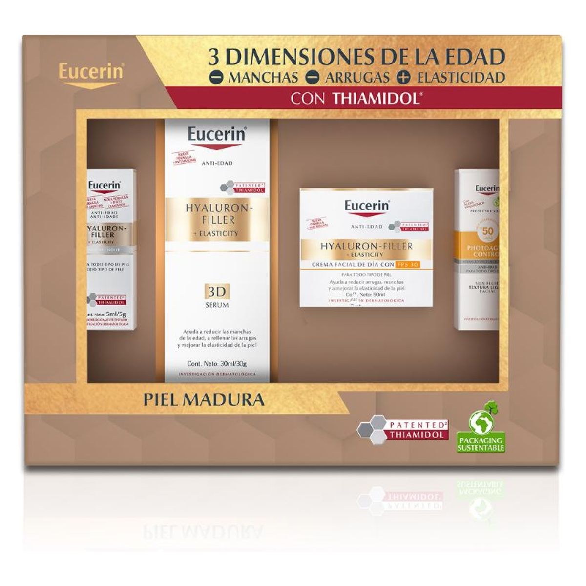 EUCERIN - Set Rutina Elasticity Serum, Crema Facial Día, Crema Facial Noche & Protector Solar Eucerin