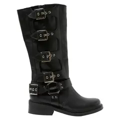 ROMANO - Bota Biker Mujer Cuero Negro