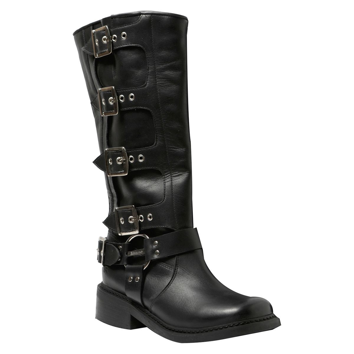 ROMANO - Bota Biker Mujer Cuero Negro Romano