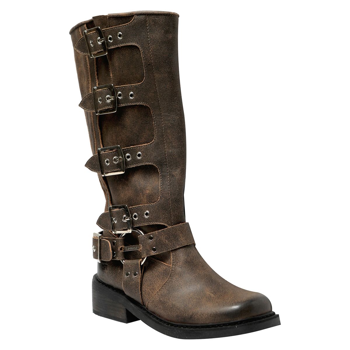 ROMANO - Bota Biker Mujer Cuero Café Romano