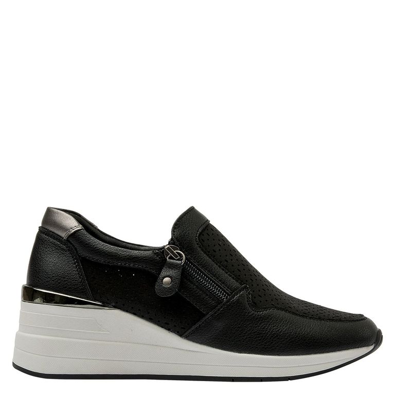 BRUNO ROSSI Zapatilla Urbana Mujer Cuero Negro