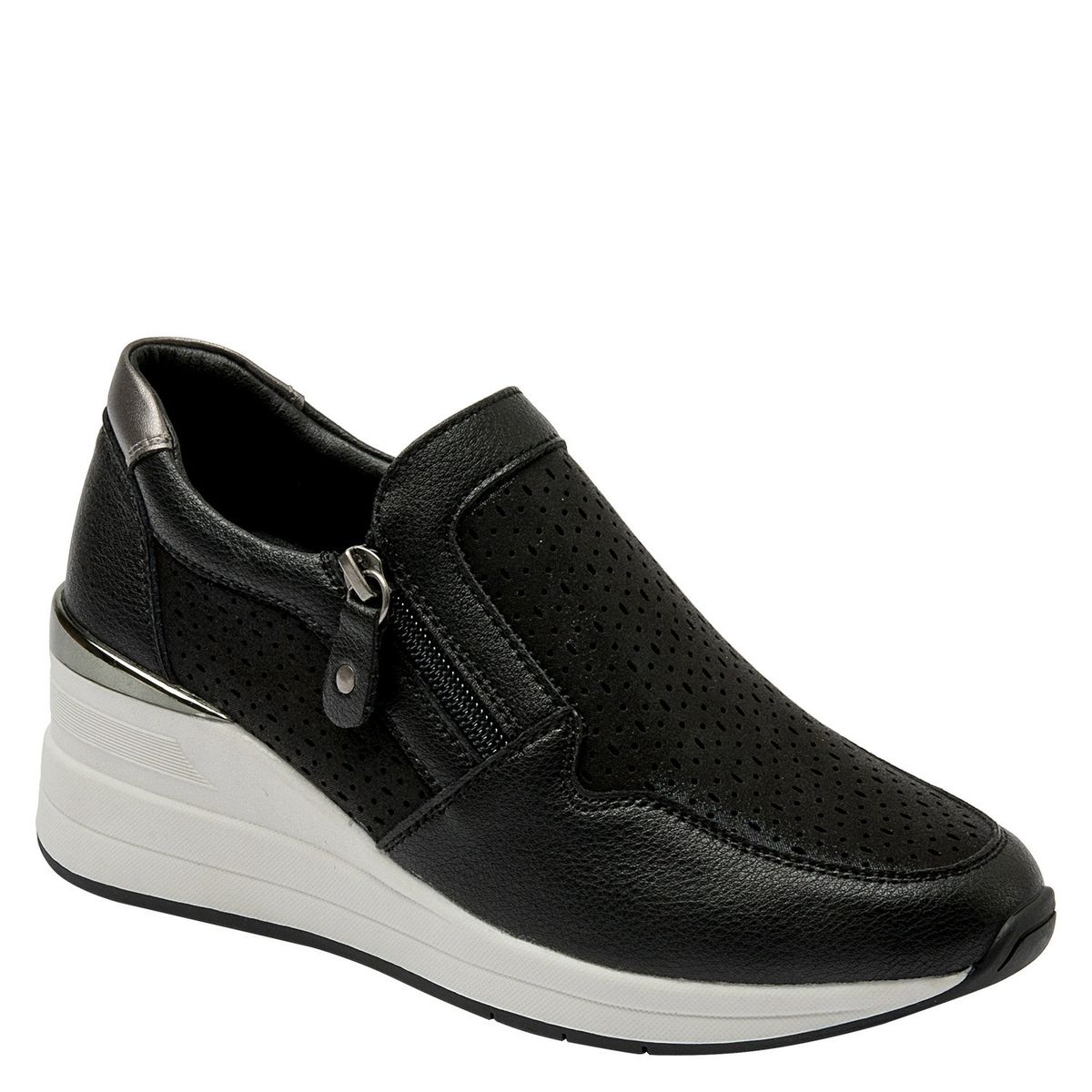 BRUNO ROSSI - Zapatilla Urbana Mujer Cuero Negro Bruno Rossi