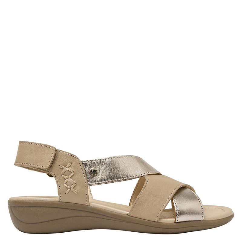 BRUNO ROSSI - Sandalia Mujer Cuero Beige Bruno Rossi