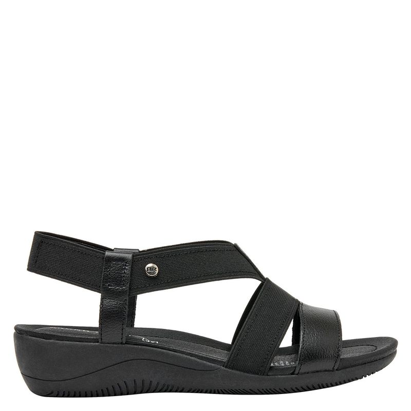 BRUNO ROSSI - Sandalia Mujer Cuero Negro Bruno Rossi
