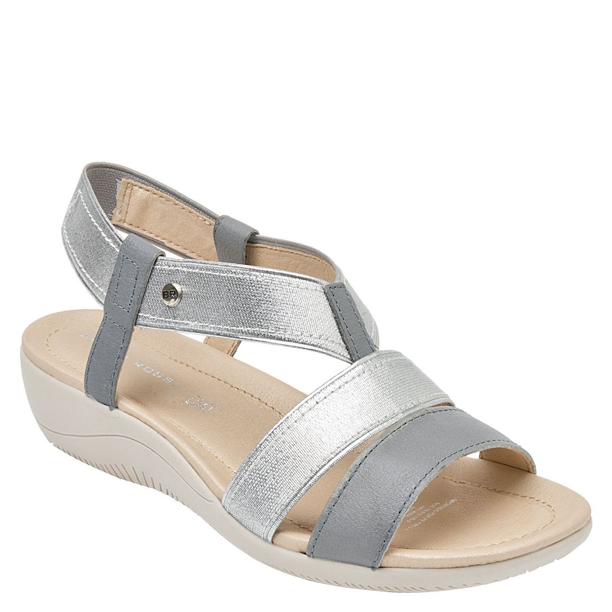 BRUNO ROSSI - Sandalia Mujer Cuero Gris Bruno Rossi