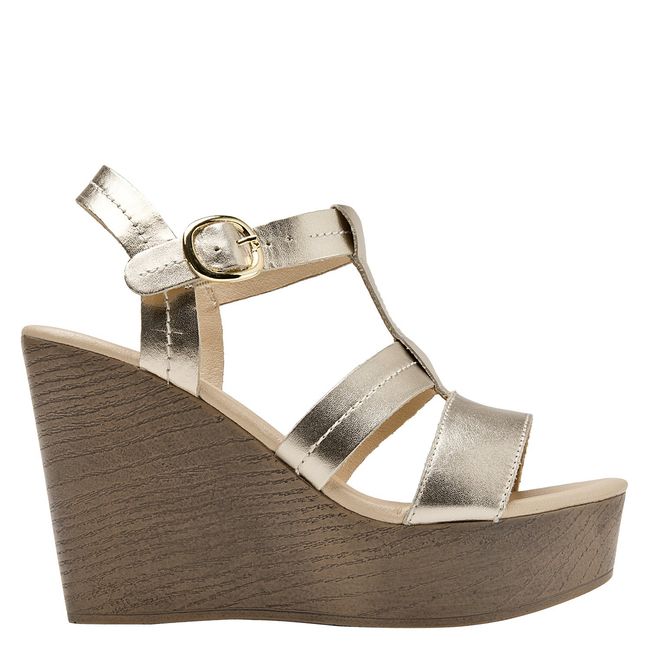 BRUNO ROSSI - Sandalia Mujer Cuero Plateado Bruno Rossi