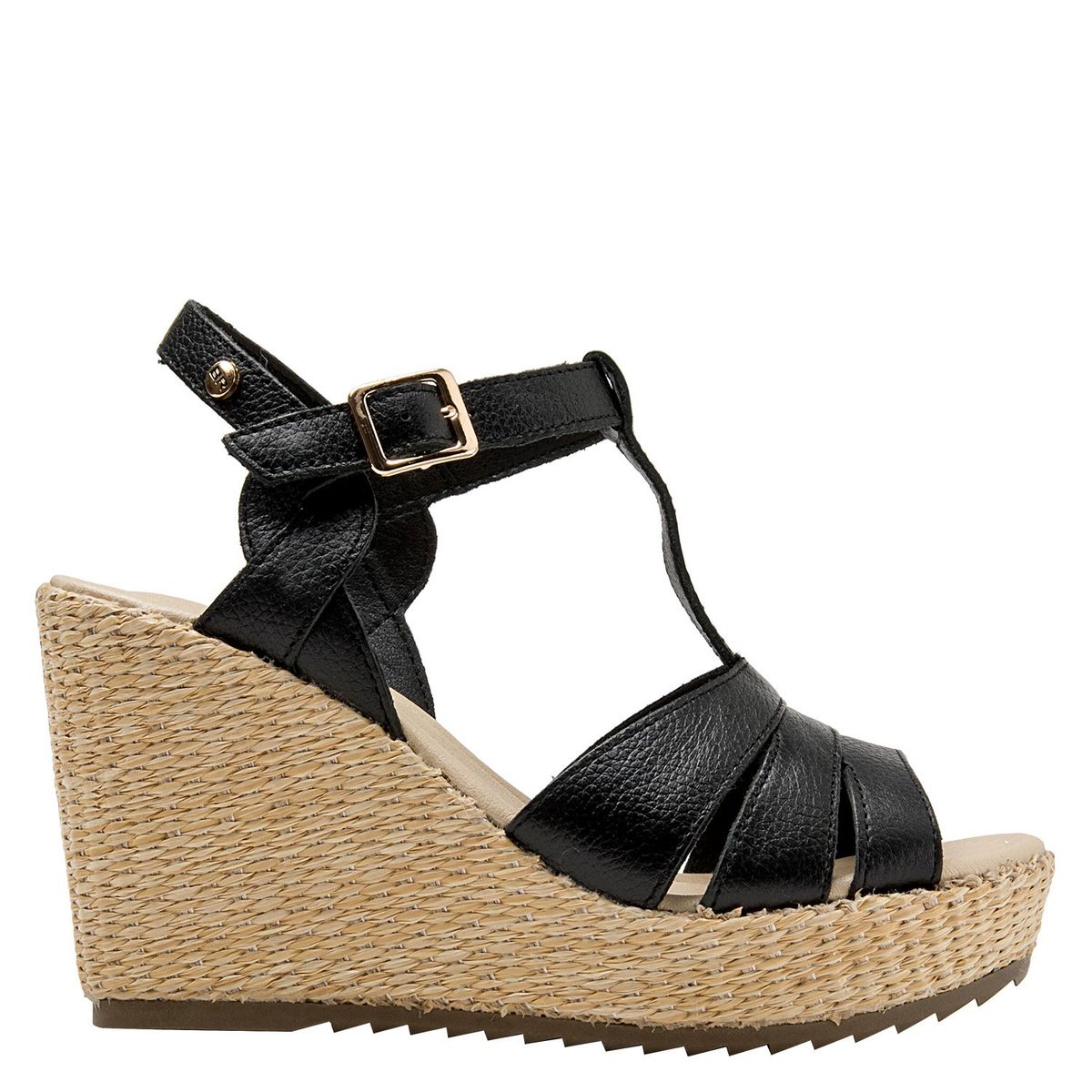 BRUNO ROSSI - Sandalia Mujer Cuero Negro Bruno Rossi